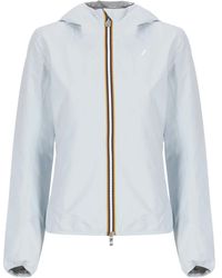 K-Way - Jassen ,Blauw ,Waterdichte Jas Met Capuchon - Lyst