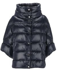 Herno - Jassen ,Zwart ,Nylon Ultralichte Nylon Cape - Lyst