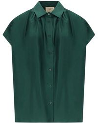 Weekend by Maxmara - Overhemden ,Groen ,Crine Shirt - Lyst