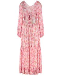 byTiMo - Bloemenprint Viscose Jurk - Lyst