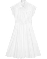 MSGM - Kleedjes ,Wit ,Katoen Pocket Midi Dress - Lyst