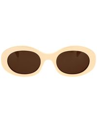 Celine - Ovale sonnenbrille elfenbein braune organische linsen - Lyst