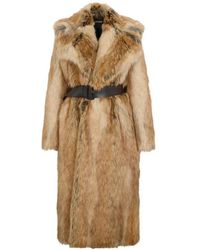 Roberto Cavalli - Abrigo Marrón En Piel Sintética - Lyst