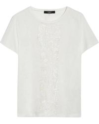 Weekend by Maxmara - Camiseta de lino y algodón bordada - Lyst