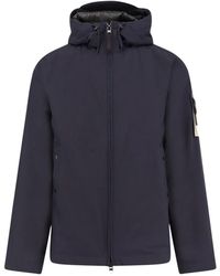 Stone Island - Fitness ,Blauw ,Leer Soft Shell-R Jacket - Lyst