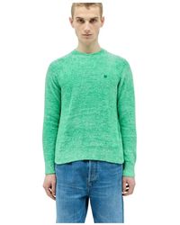 Acne Studios - Gestructureerde Gebreide Trui Met Borstlogo - Lyst