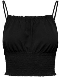 ONLY - Mouwloze Viscose Top, Zwart, Model 15283515 - Lyst