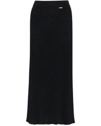 Kiton - Rokken ,Zwart ,Wol Metallic Wool Pencil Rok - Lyst