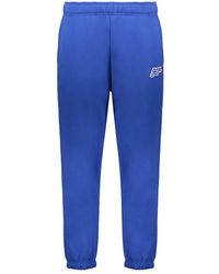 DIESEL - Broeken ,Blauw ,Katoen Sportbroek Met Logo - Lyst