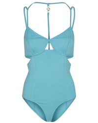 REMAIN Birger Christensen - Tops ,Blauw ,Nylon Blauwe Cut-Out Lingerie Style Body - Lyst