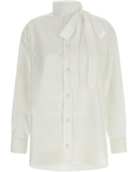 KENZO - Cotton Poplin Lavallière Shirt - Lyst