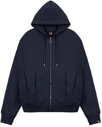 Colmar - Hoodies & Sweatvesten ,Blauw ,Katoen Blauwe Sweater Met Capuchon En Rits - Lyst