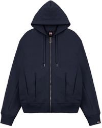 Colmar - Hoodies & Sweatvesten ,Blauw ,Katoen Blauwe Sweater Met Capuchon En Rits - Lyst