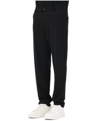 SELECTED - Broeken ,Zwart ,Leer Straight-Leg Chino's - Lyst