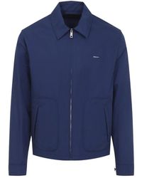Prada - Jassen ,Blauw ,Katoen Technical Cotton Zipper Blouson Jacket - Lyst
