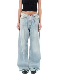 R13 - Pantalón ancho ellery negro plisado - Lyst