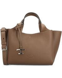 Tod's - T Timeless Mini Leren Tote - Lyst