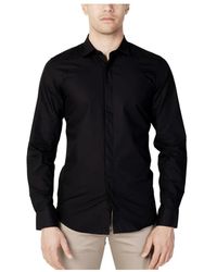 Antony Morato - Camicia a maniche lunghe nera - Lyst