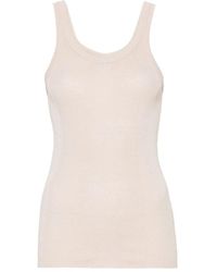 Quira - Tops ,Roze ,Zijden Rib Tanktop - Lyst