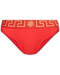 Versace - Badmode ,Rood ,Leer Zwembroek Bodem - Lyst