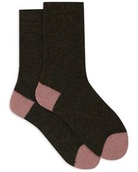 Gallo - Kurze einfarbige schwarze bouclé-wollsocken - Lyst