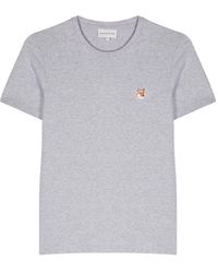 Maison Kitsuné - Graue t-shirts und polos mit fox motif - Lyst
