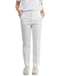 Re-hash - Pantalón blanco corte regular algodón elastano - Lyst
