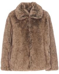 Liu Jo - Jassen ,Bruin ,Bruine Faux Fur Klassieke Jas - Lyst