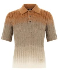 Fendi - Polo Met Mohair Afwerking - Lyst