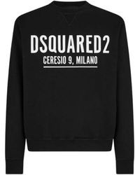 DSquared² - Hoodies & Sweatvesten ,Zwart ,Katoen Icon Ceresio Hoodie Met Verstelbaar Trekkoord - Lyst