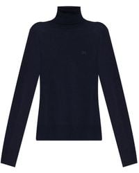 DSquared² - Truien & Vesten ,Blauw ,Wol Wollen Coltrui Met Logo - Lyst
