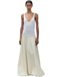 Alysi - Kleedjes ,Wit ,Katoen Maxi Jurk - Lyst