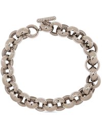 Marni - Silberner choker mit strass und t-bar - Lyst