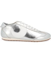 Marine Serre - Metallic Leather Sneakers With Crescent Accent - Lyst