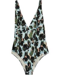 Feel me fab - Badmode ,Groen ,Crossy Bedrukte Badpak - Lyst