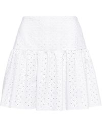 MVP WARDROBE - Rokken ,Wit ,Katoen Hoge Taille Witte Sangallo Mini Rok - Lyst