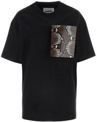 Jil Sander - Tops ,Zwart ,Katoen T-Shirt - Lyst