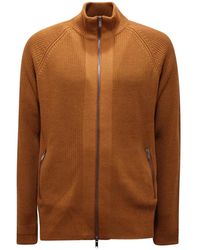 Daniele Fiesoli - Truien & Vesten ,Bruin ,Wol Wollen Cardigan Sweater Met Rits - Lyst