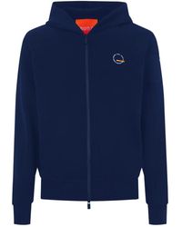 Suns - Hoodies & Sweatvesten ,Blauw ,Katoen Hoodie Met Ritssluiting En Katoenen Samenstelling - Lyst