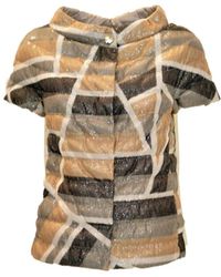 Herno - Korte Puffer Cape Met Pailletten - Lyst