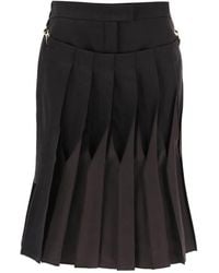 【送料&関税込】Fendi Asymmetrical Hem Midi Skirt Fendi Asymmetrical Midi Skirt in Blue | Lyst