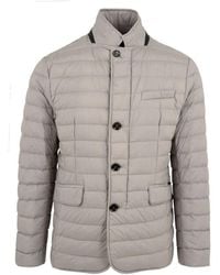Moorer - Gepolsterte lederjacke mit reißverschluss und hornknöpfen - Lyst