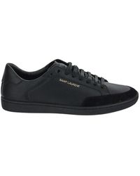 Saint Laurent - Schoenen ,Zwart ,Leer Leren Sneaker - Lyst