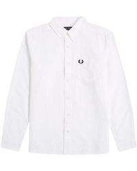 Fred Perry - Gestreept Katoenen Shirt Met Lange Mouwen - Lyst
