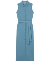 Lacoste - Ärmelloses Baumwoll-Piqué-Kleid Mit Krokodil - Lyst