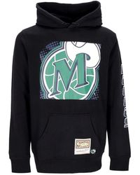 Mitchell & Ness - Hoodies & Sweatvesten ,Zwart ,Katoen Nba Big Face Hoodie Zwart - Lyst