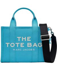 Marc Jacobs - Kleine tote tasche mit logo-print,kontrastierende canvas tote tasche,handbags - Lyst