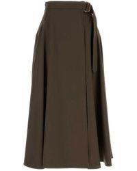 Burberry - Wolvilten Midi Rok - Lyst