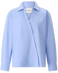 Closed - Overhemden ,Blauw ,Katoen Compact Poplin Blouse - Lyst