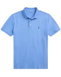 Ralph Lauren - Tops ,Blauw ,Katoen Aangepaste Slim Fit Stretch Mesh Poloshirt Blauw - Lyst